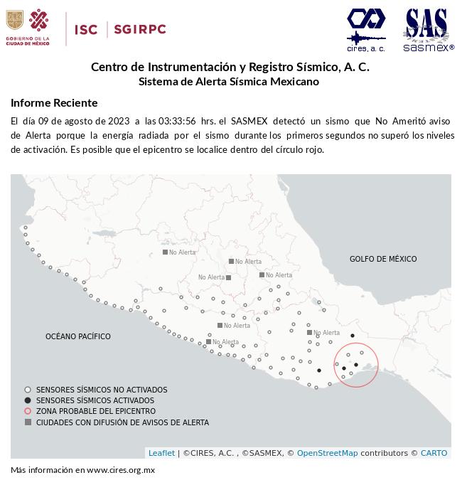 Monitorea Protección Civil las ocho regiones por sismo ocurrido en Tonalá, Chiapas