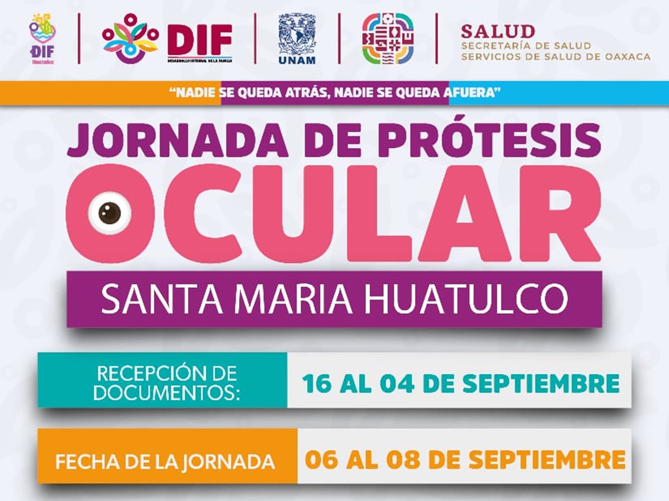 Aplazan hasta el 4 de septiembre entrega de documentos para jornada de prótesis ocular en Huatulco