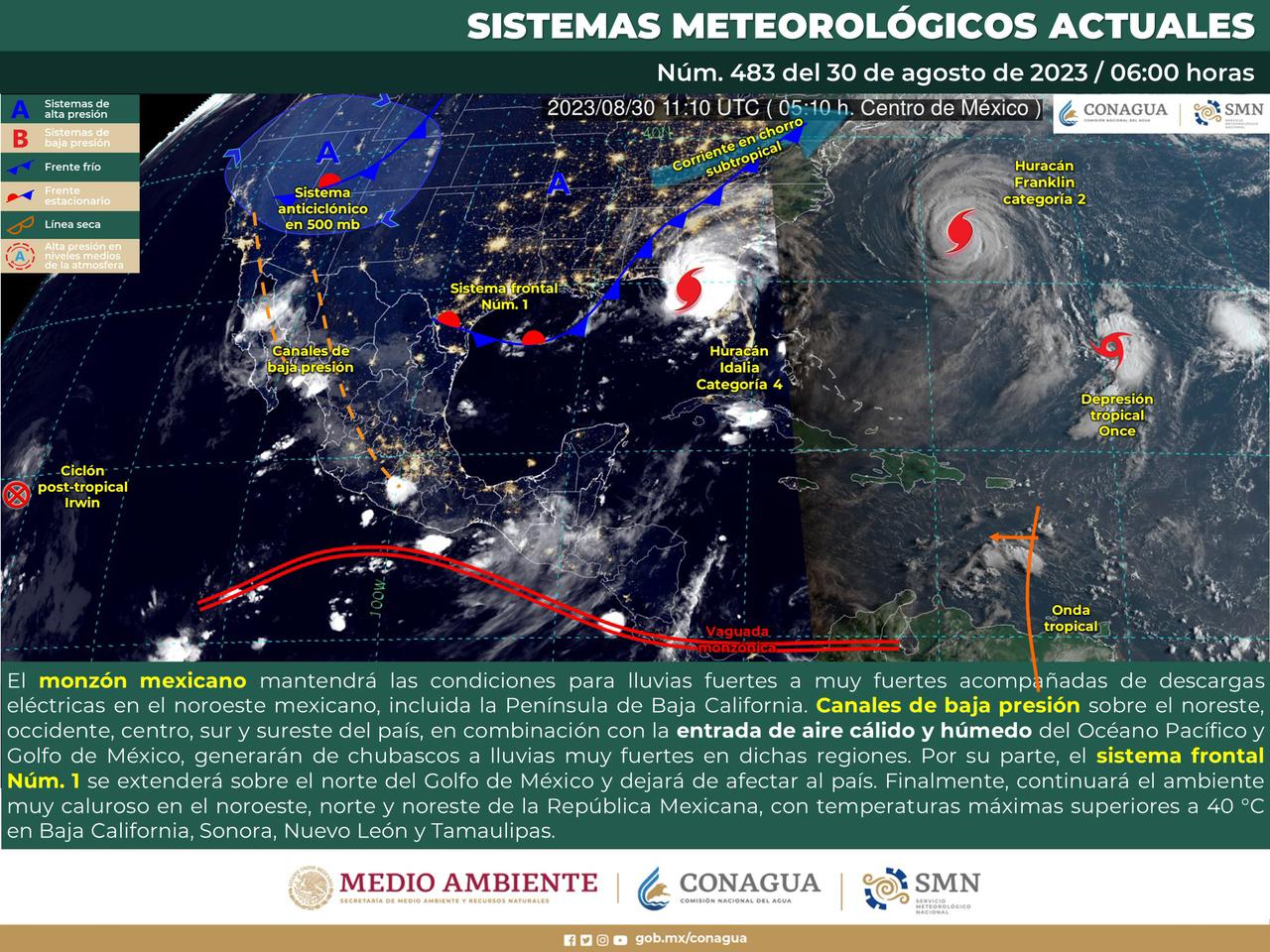 Pronostican lluvias fuertes para la Costa, Mixteca y Sierra Sur