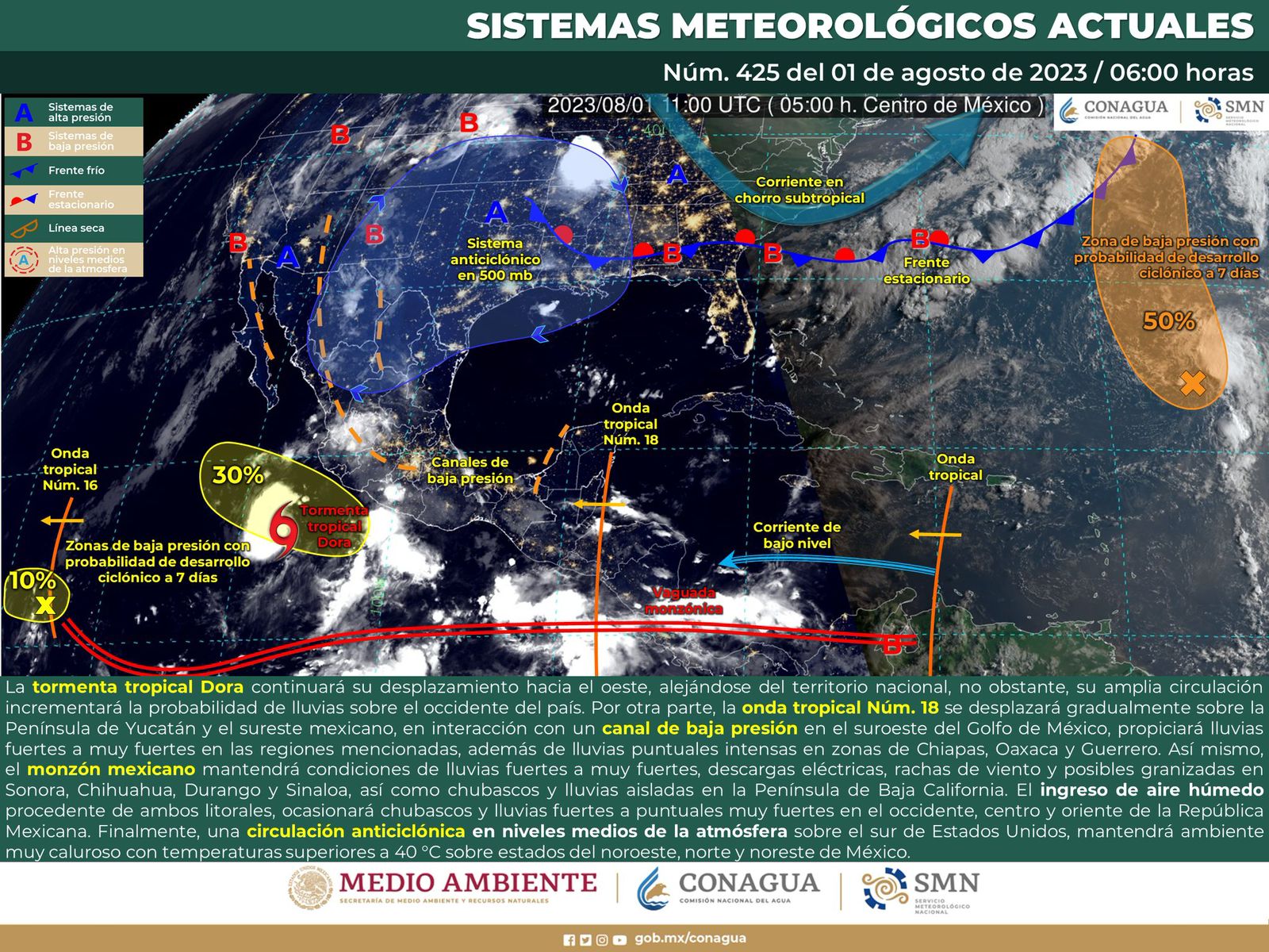 Se esperan lluvias moderadas, tormentas, vientos y chubascos en Oaxaca