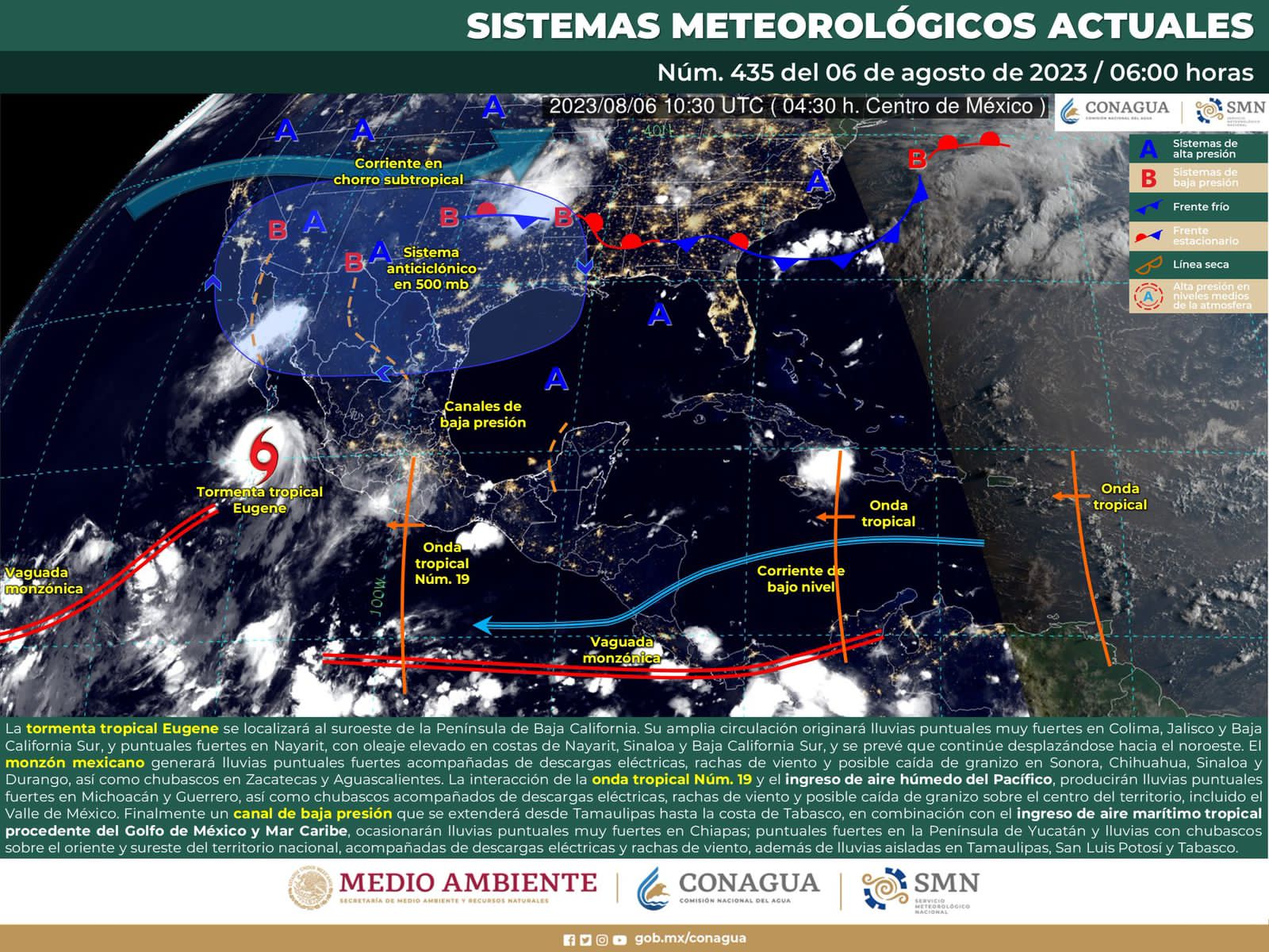 Este domingo se prevén lluvias moderadas, ligeras tormentas y rachas de viento