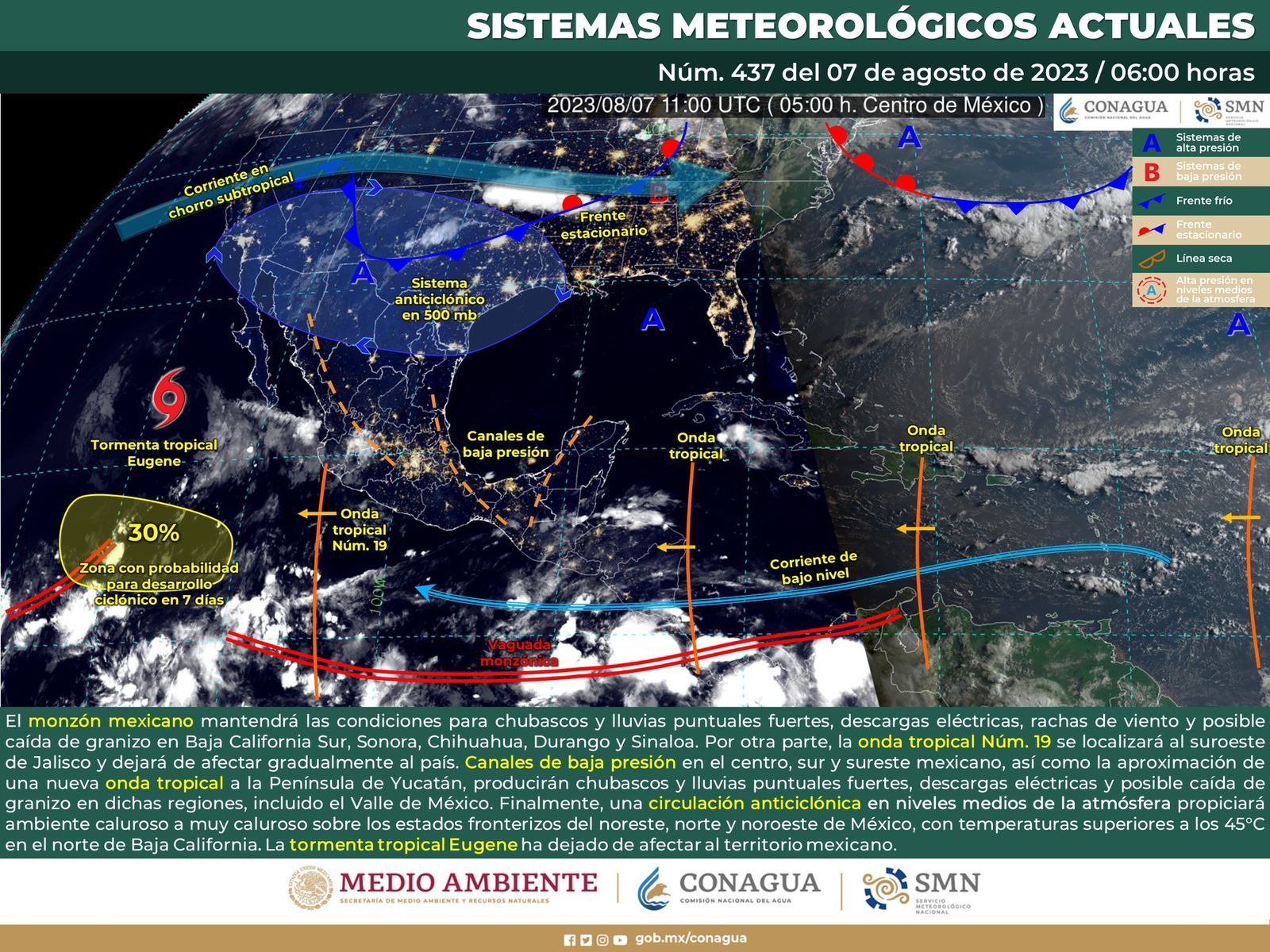 Se espera reducción de lluvias para todo el estado durante la tarde de este lunes