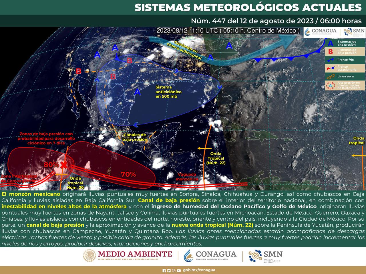 Se prevén lluvias y tormentas en zonas montañosas del estado