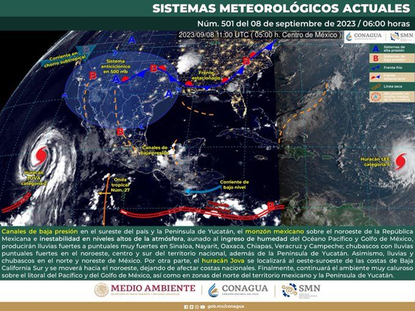 Onda tropical 27 dejará lluvias, tormentas y rachas de viento en el estado