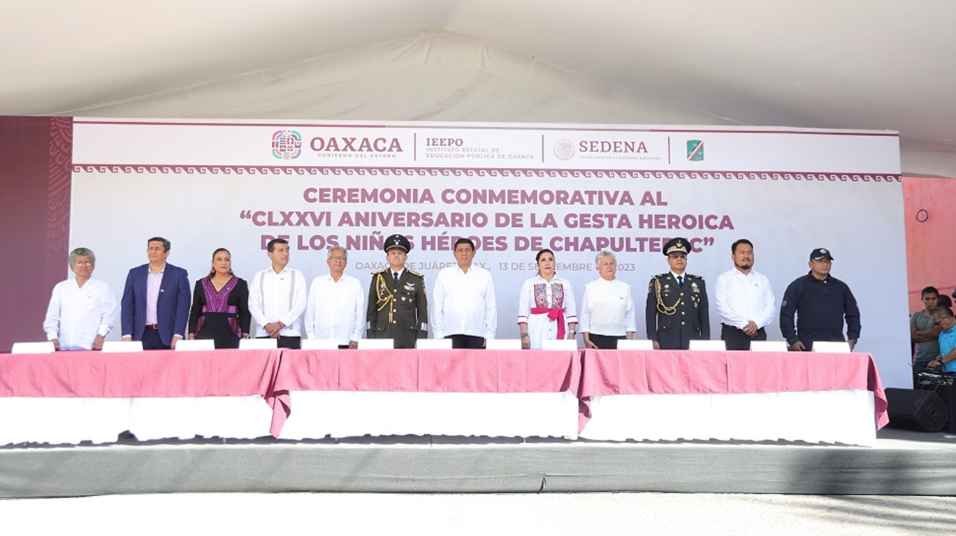 Conmemora Gobernador de Oaxaca 176 aniversario de la gesta heroica de los Niños Héroes de Chapultepec