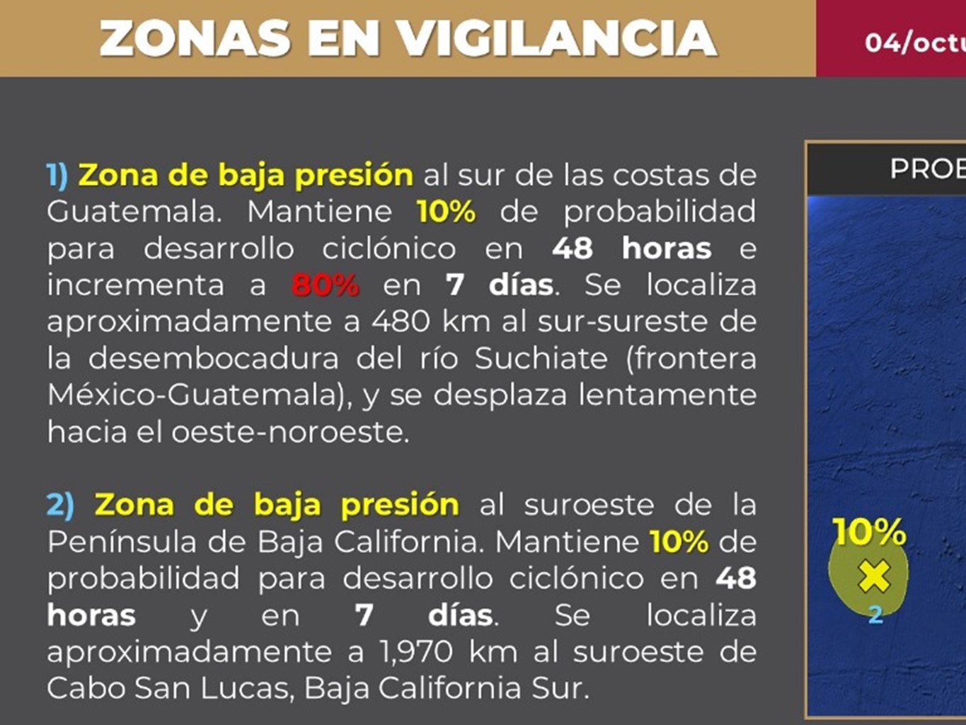 Alertan por posible desarrollo ciclónico; provocará lluvias desde Salina Cruz hasta Pinotepa Nacional