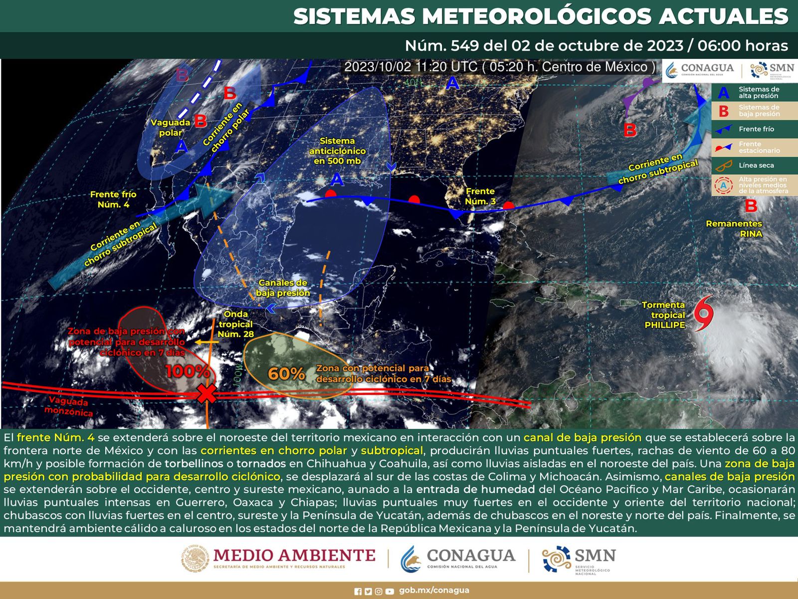 Canal de baja presión provocará lluvias aisladas en una parte del estado