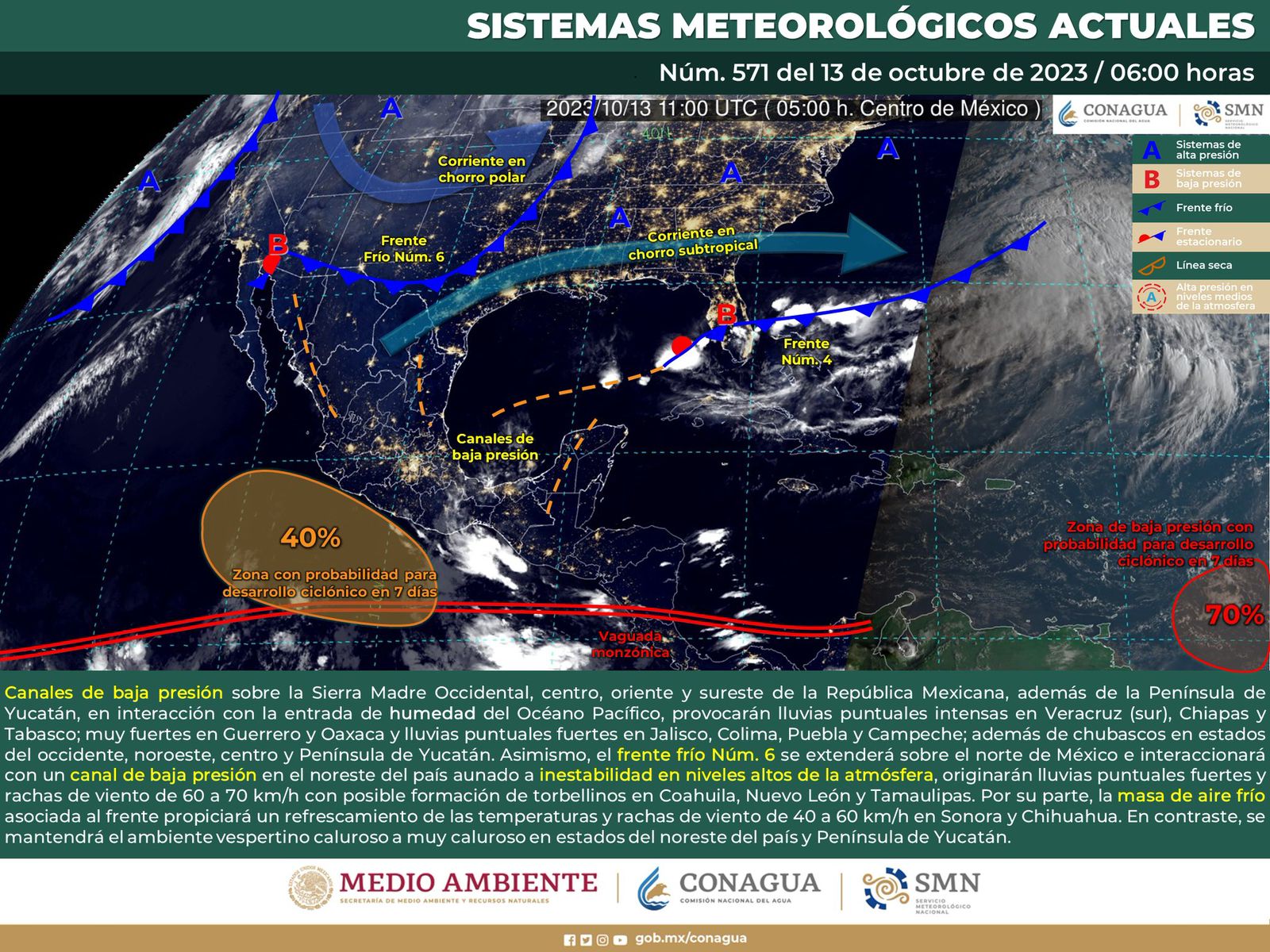 Onda tropical número 29 dejará ligeras lluvias y tormentas aisladas en Oaxaca