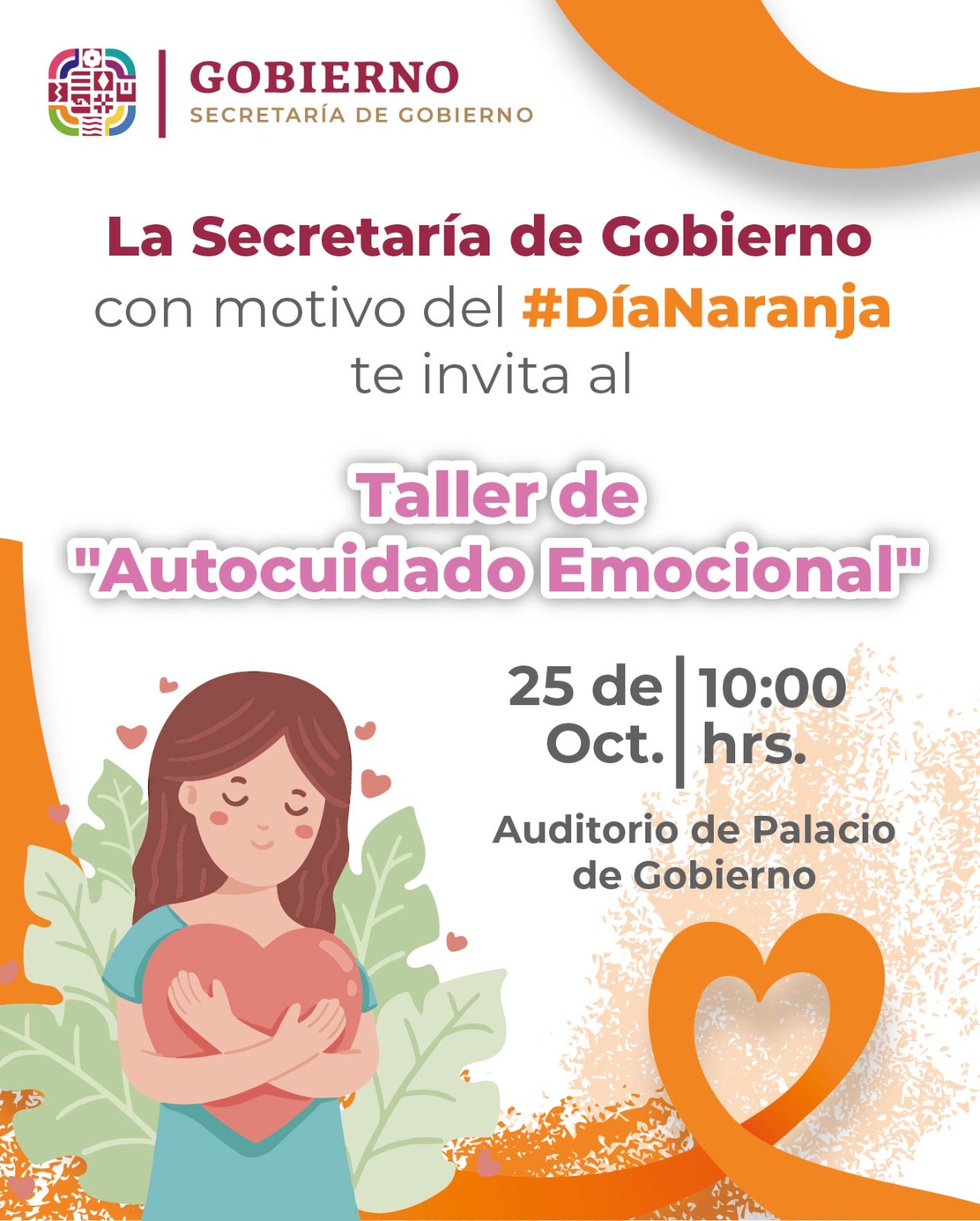 En el marco del Día Naranja, Sego realizará taller de autocuidado emocional