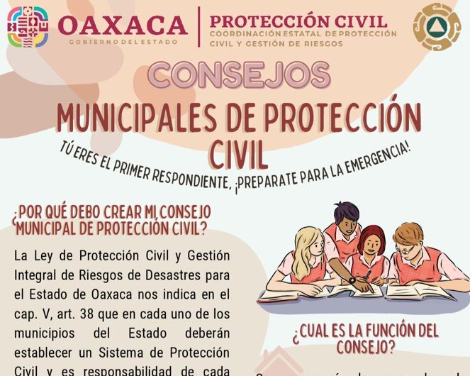 Gobierno de Oaxaca insta a establecer los Consejos Municipales de Protección Civil