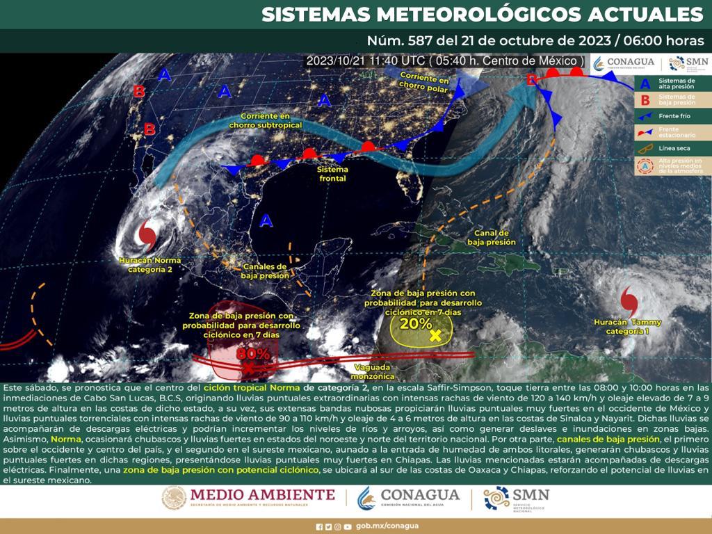 Canal de baja presión dejará lluvias ligeras con tormentas aisladas en parte del estado