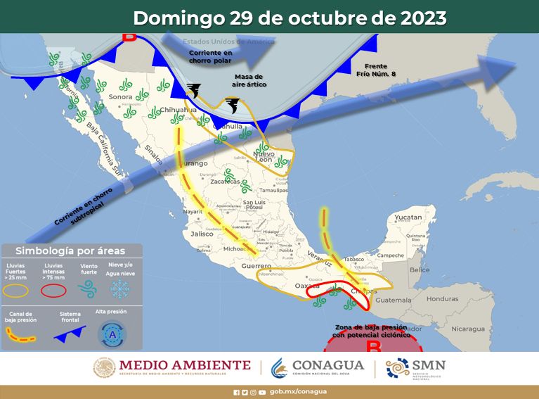 Alerta Protección Civil por frente frío número 8