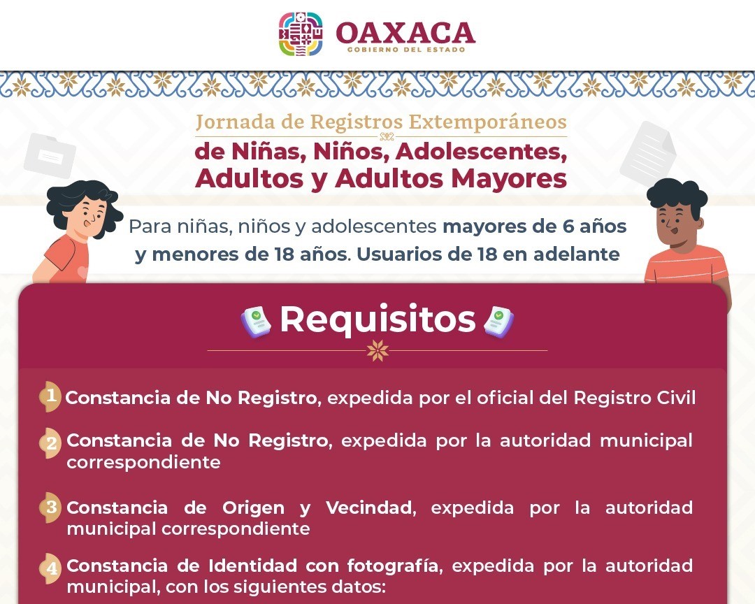En marcha jornadas gratuitas de Registros Extemporáneos y Aclaraciones de Actas de Nacimiento