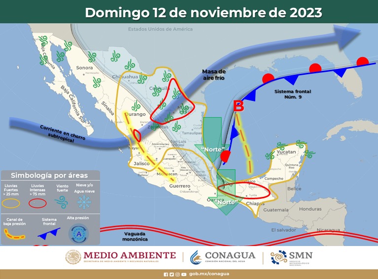 Se esperan lluvias de intensidad variable en algunas regiones y descenso de temperaturas en Oaxaca