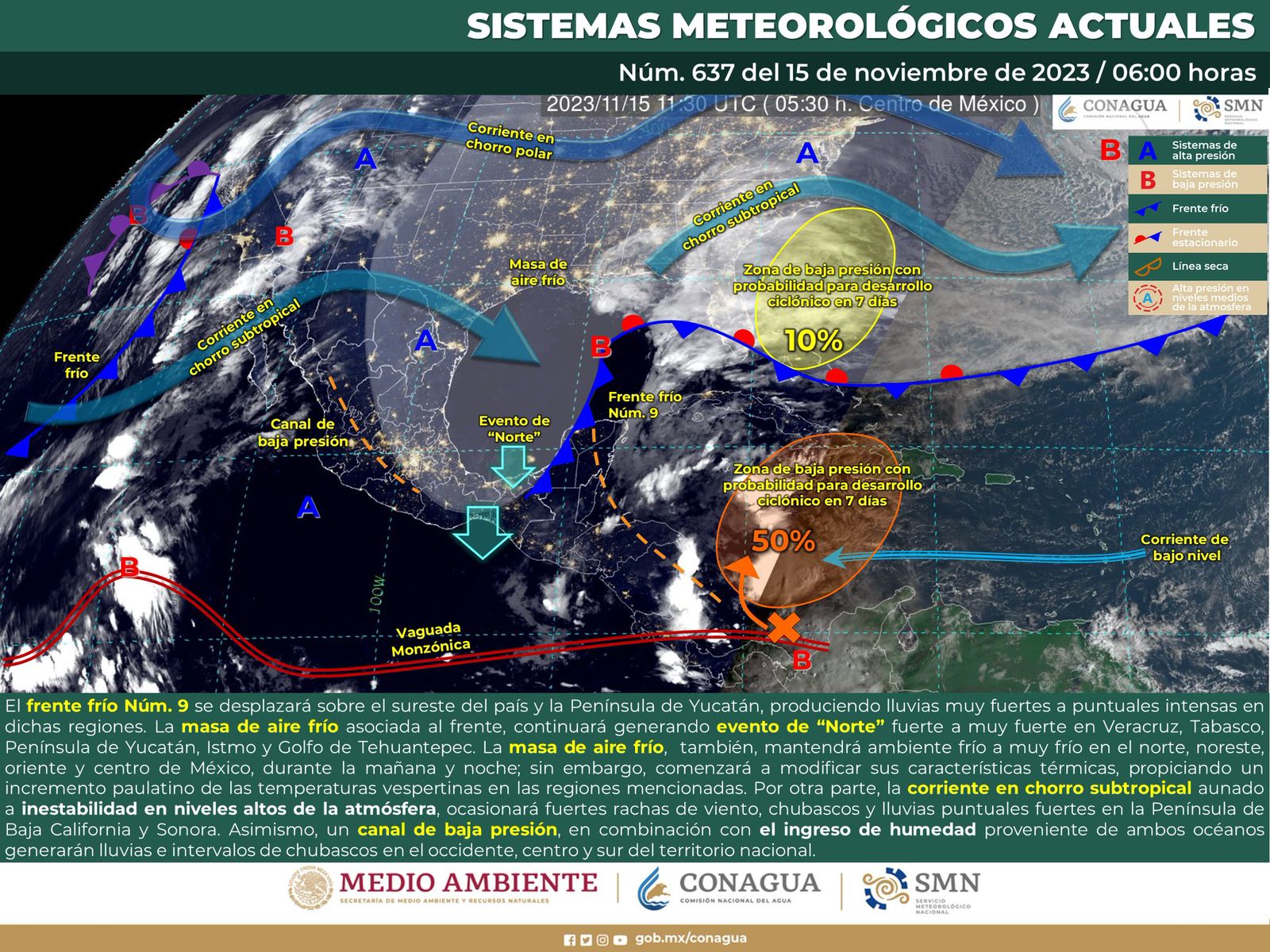 Se prevén lluvias escasas y continuaráevento de norte en el Istmo