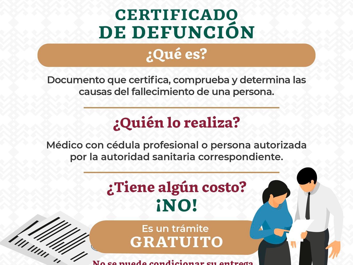 Exhorta SSO a denunciar cobros en trámites de certificados de defunción