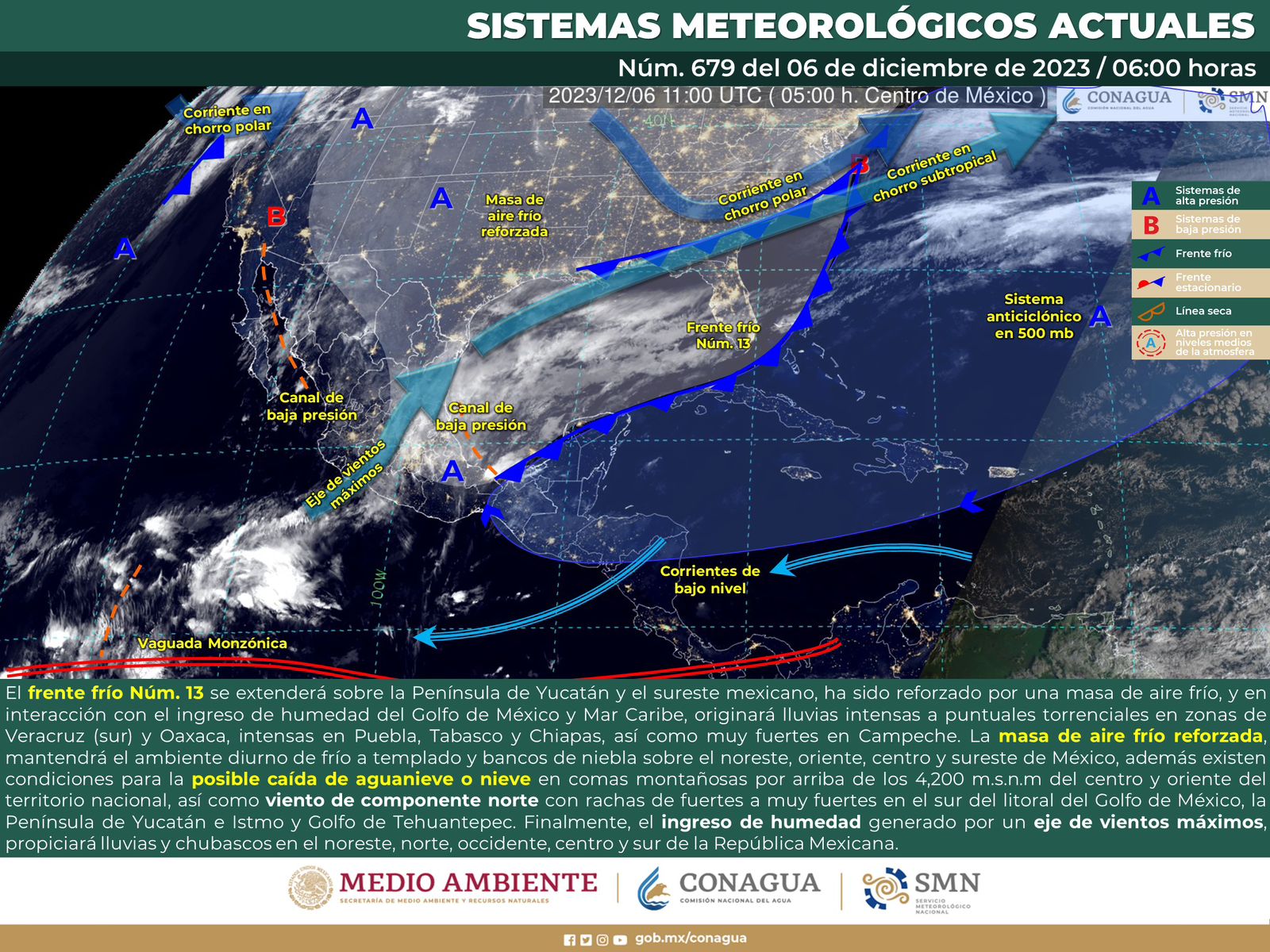 Se prevén lloviznas y bajas temperaturas durante la tarde y noche de este miércoles, acompañadas de fuertes vientos