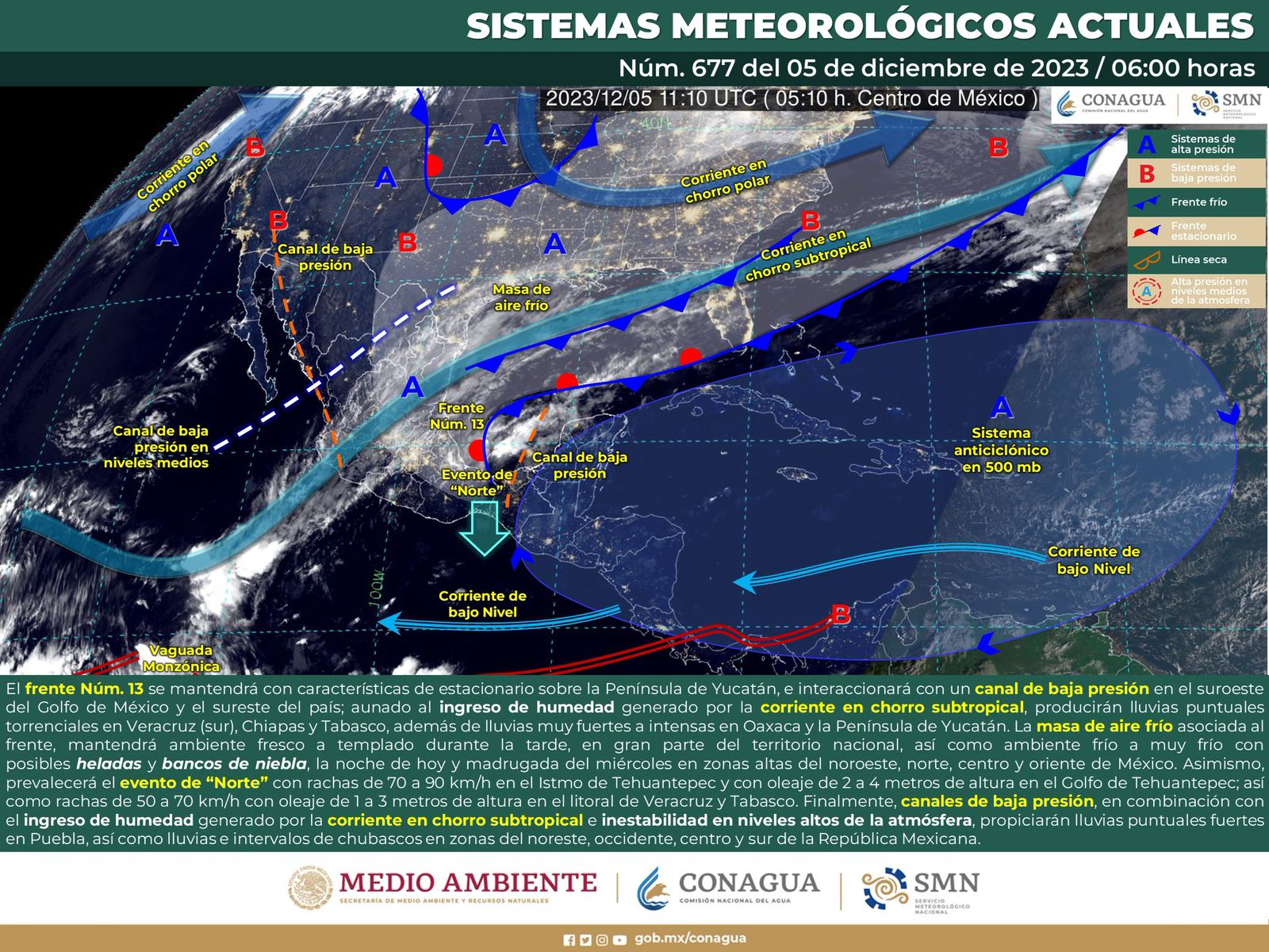 Evento de Norte muy fuerte en el Istmo, lluvias escasas y cielo nublado en gran parte del estado