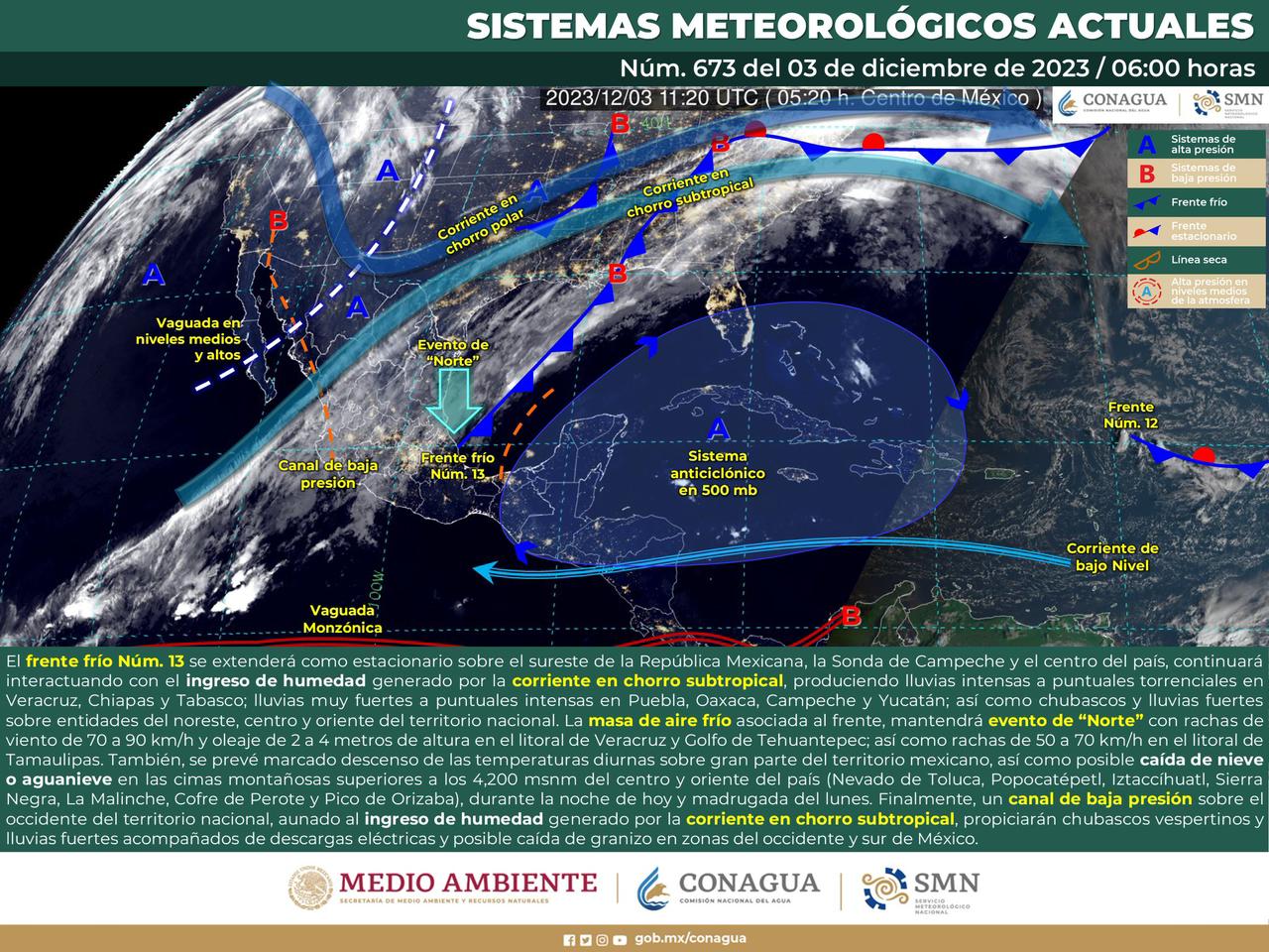 Continuarán temperaturas bajas en distintas regiones y vientos fuertes en el Istmo