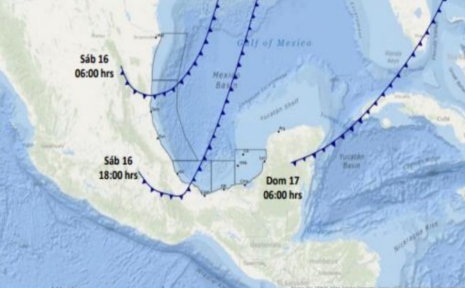 Pronostican bajas temperaturas, lluvias y evento de norte por ingreso de frente frío número 17 a Oaxaca