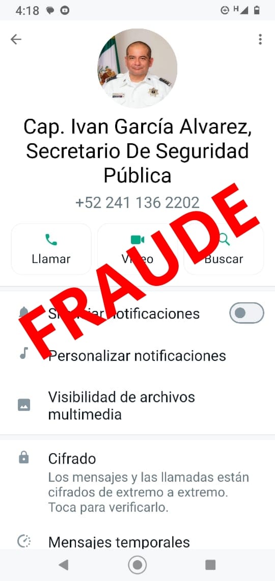 Alerta SSPC por solicitudes fraudulentas que suplantan identidad del secretario Iván García Álvarez
