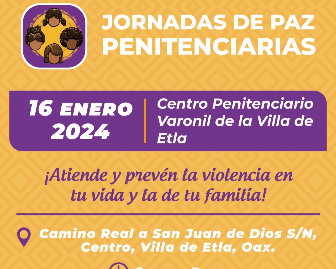 Llevará SESESP Jornadas de Paz a Centros Penitenciarios de Valles Centrales