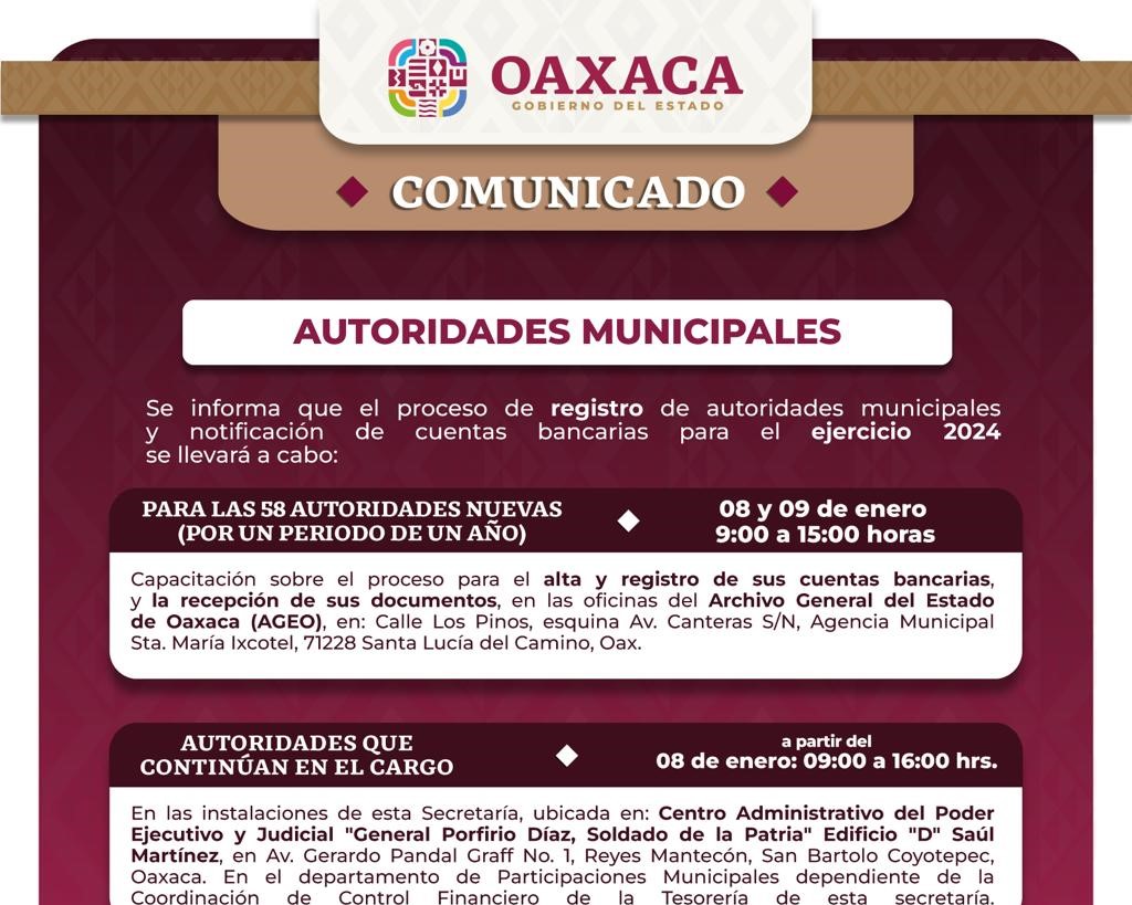 Iniciará Sefin proceso de registro y acreditación de cuentas bancarias de nuevas autoridades municipales
