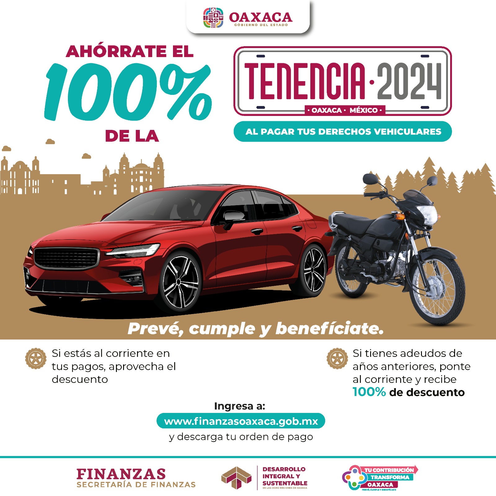 Gobierno del Estado otorga cien por ciento de descuento en Tenencia 2024