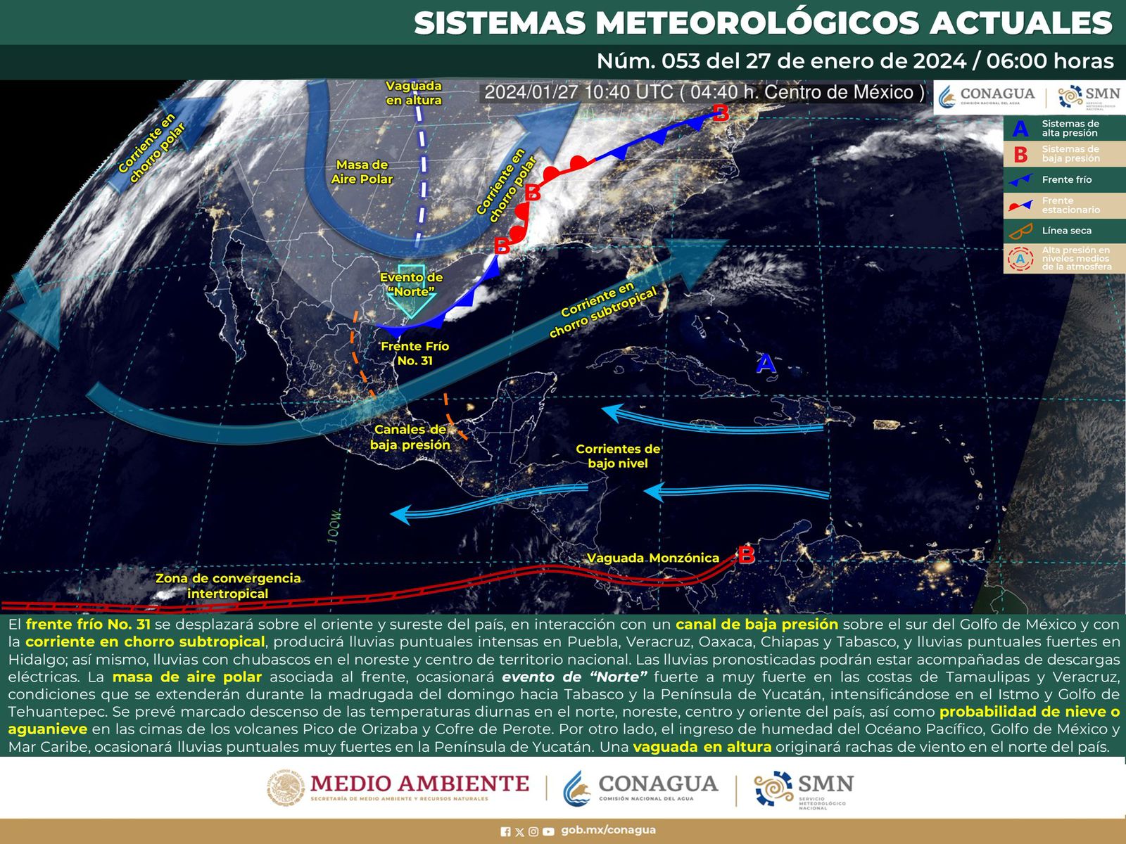 Frente frío número 31 tendrá efectos directos en Oaxaca: Protección Civil