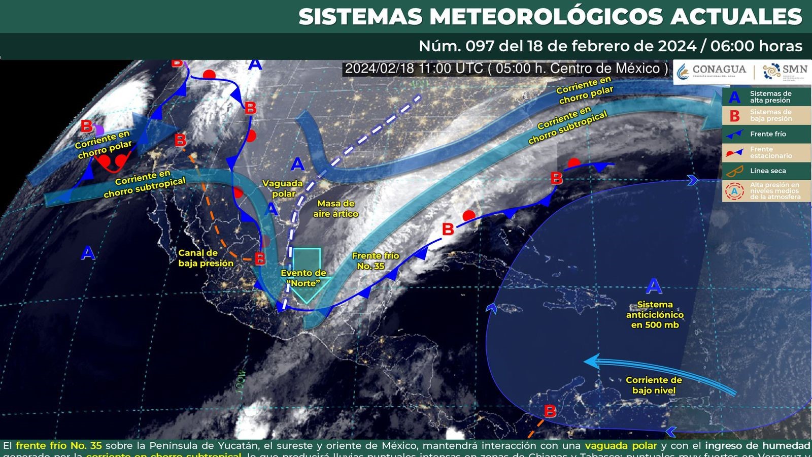 Bajas temperaturas durante la tarde, fuerte evento de norte y lluvias variables para este domingo