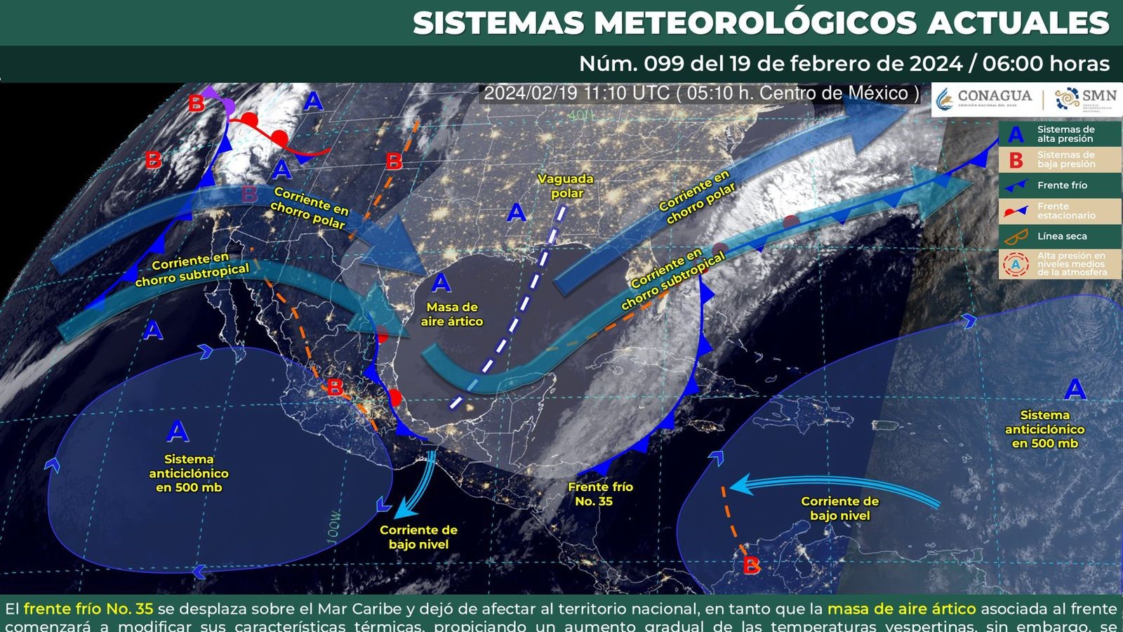 Frente frío 35 comenzará a debilitarse y dejará de tener efectos en el estado de Oaxaca
