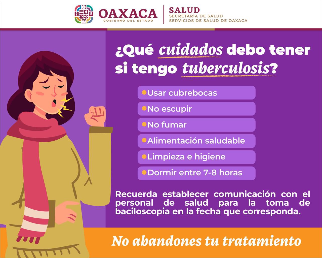 Tuberculosis, enfermedad curable, si se trata a tiempo