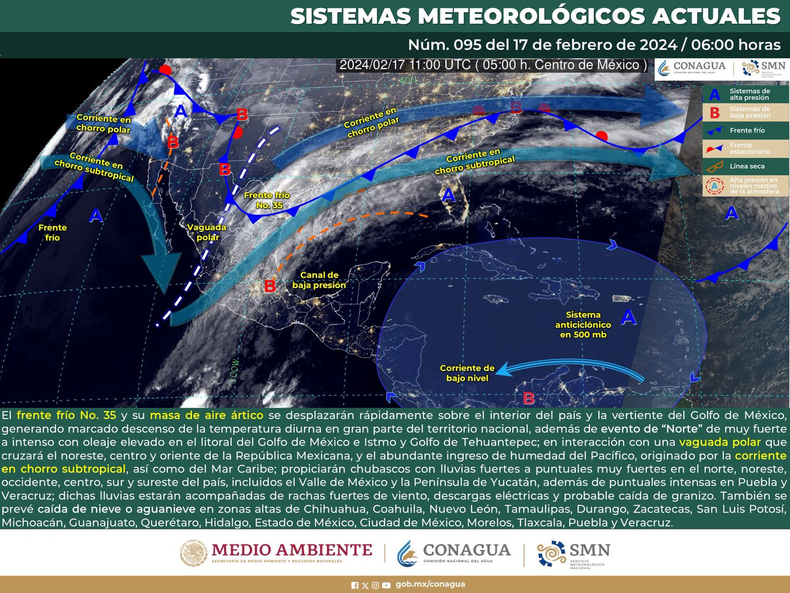 Se prevé un ligero descenso en las temperaturas, lluvias variables y fuertes vientos para este sábado