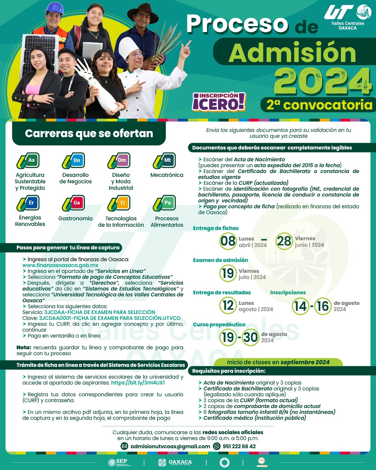 Abre UTVCO segunda convocatoria de admisión para cuatrimestre septiembre-diciembre 2024