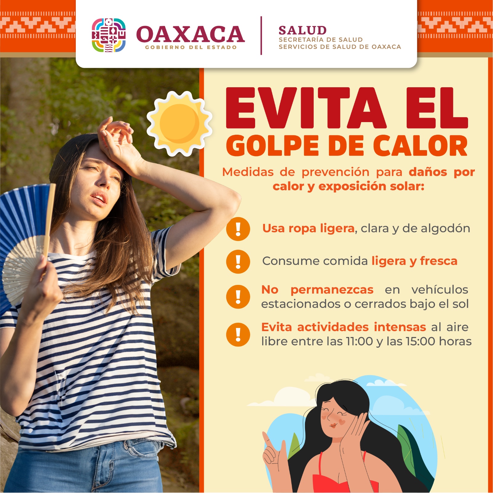 Recomendaciones para la población ante ola de calor en la entidad