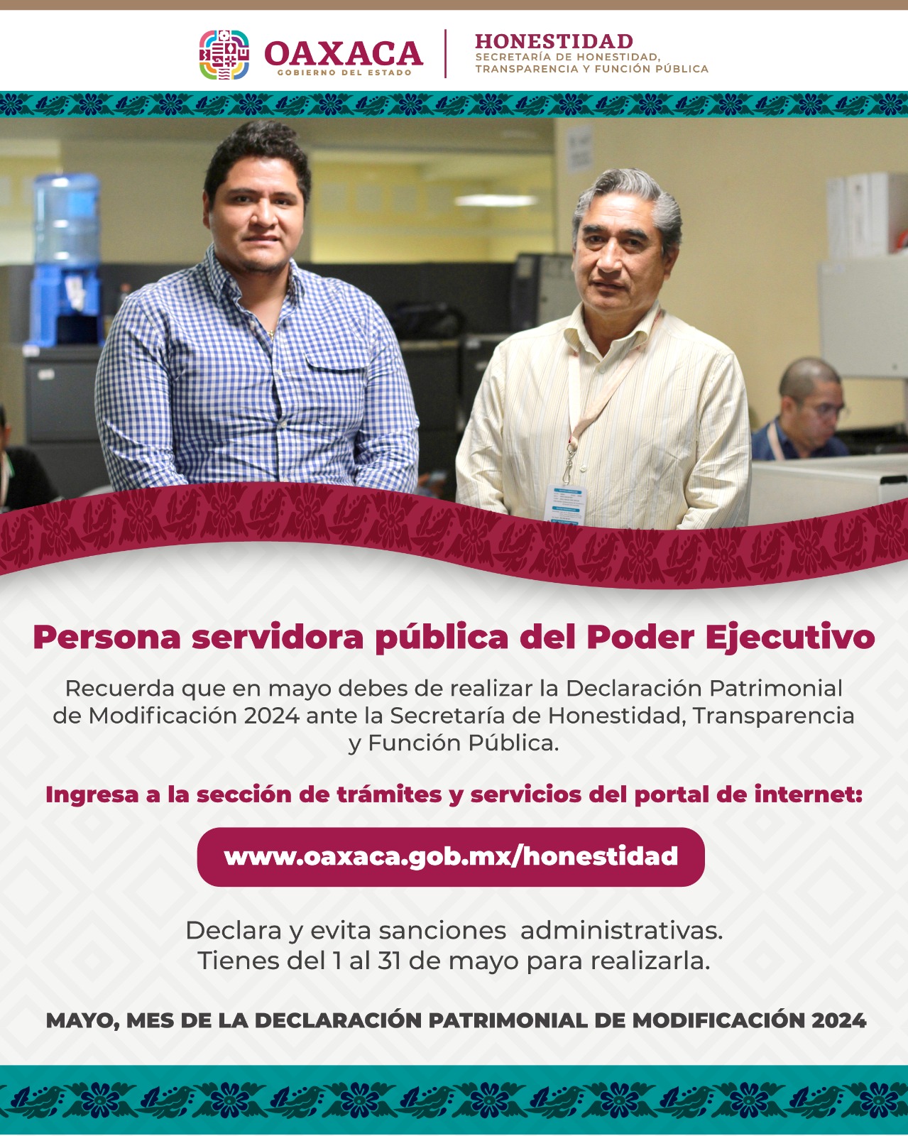 Funcionariado debe presentar Declaración Patrimonial de Modificación 2024