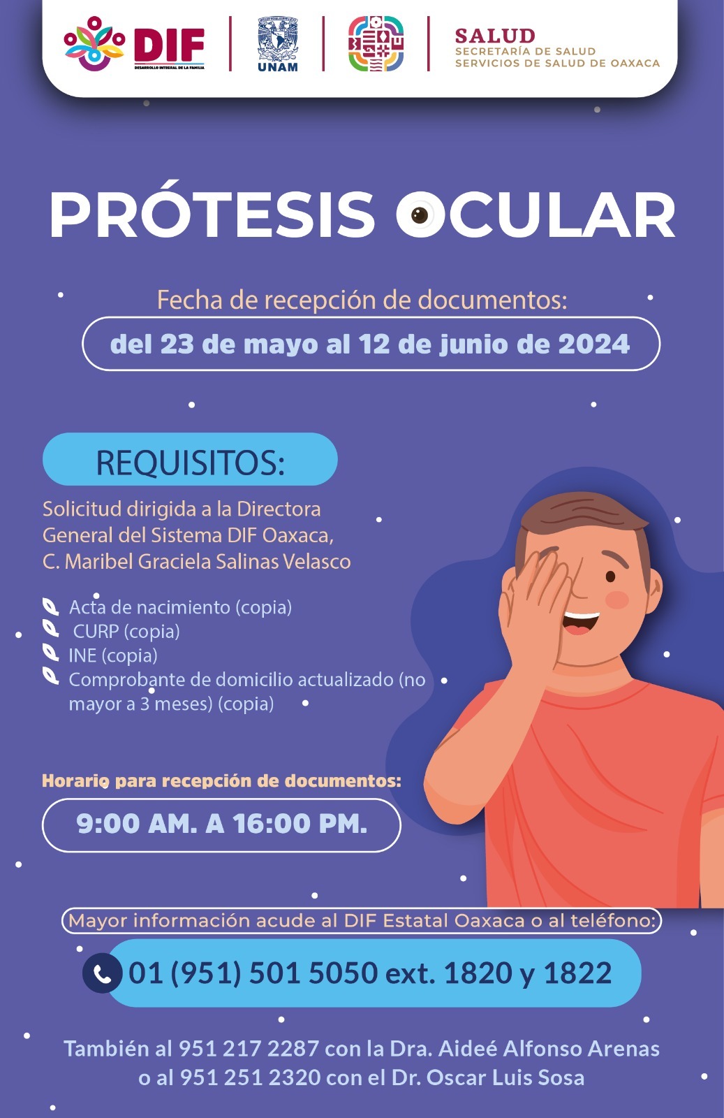 Invita DIF Estatal a la población oaxaqueña a integrar su expediente para la solicitud de prótesis ocular
