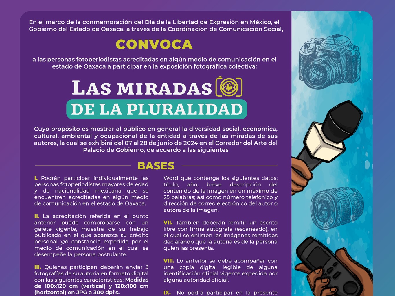 Invitan a participar en la convocatoria Las miradas de la pluralidad