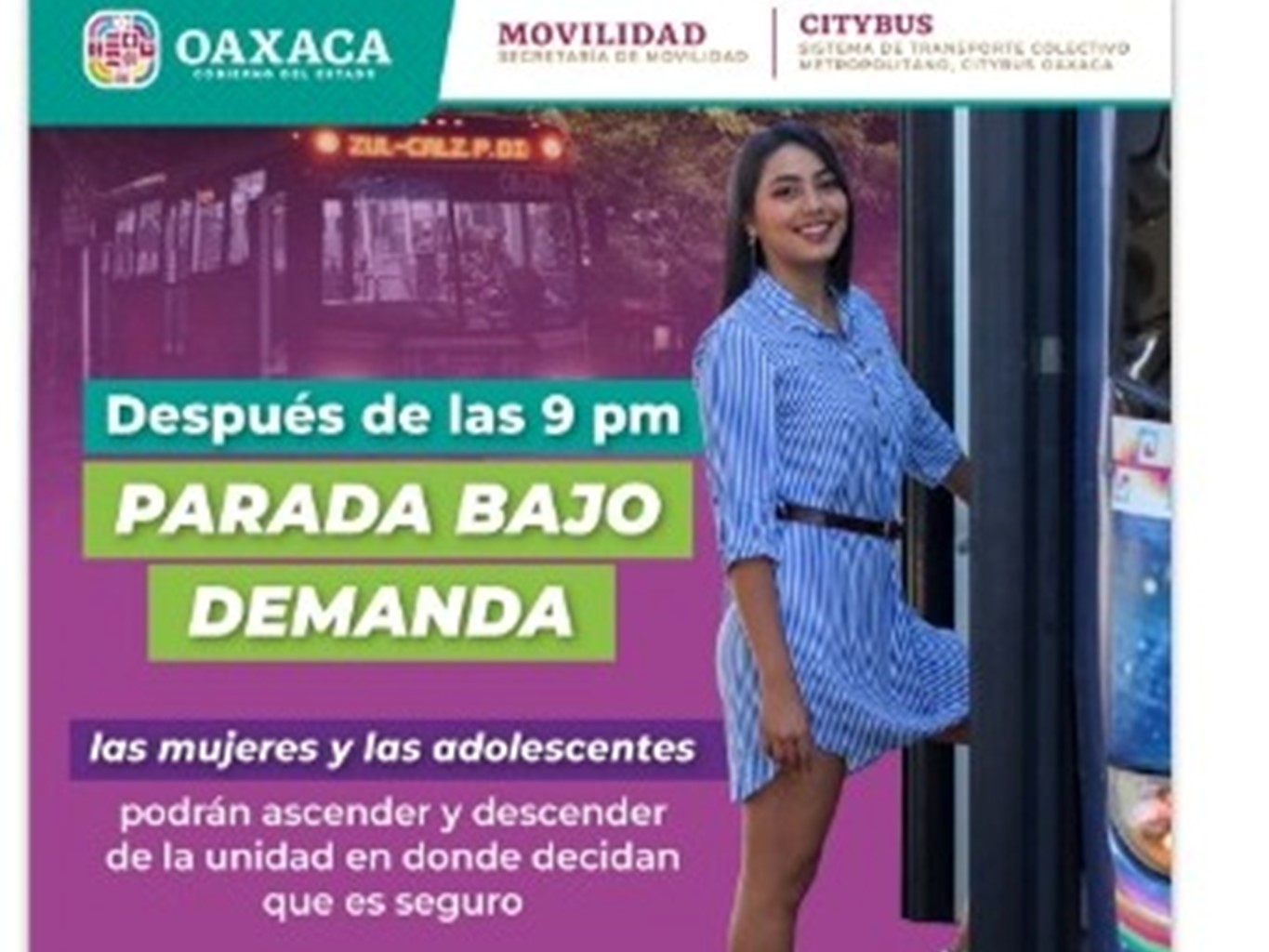 Mujeres descartan violencia en el transporte público nocturno