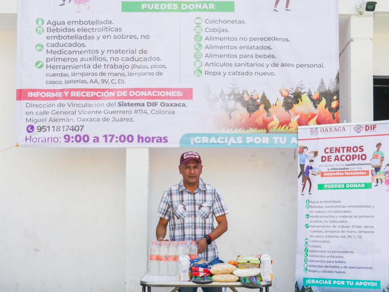 Instala DIF Oaxaca centro de acopio en favor de comunidades afectadas por incendios