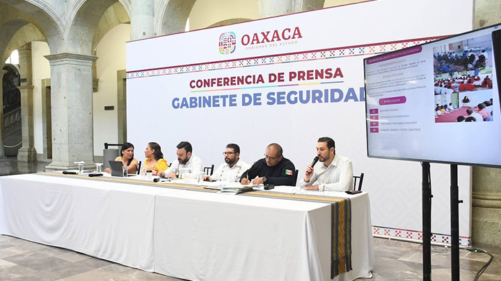 Gabinete de Seguridad mantiene acciones coordinadas en beneficio de la paz en Oaxaca