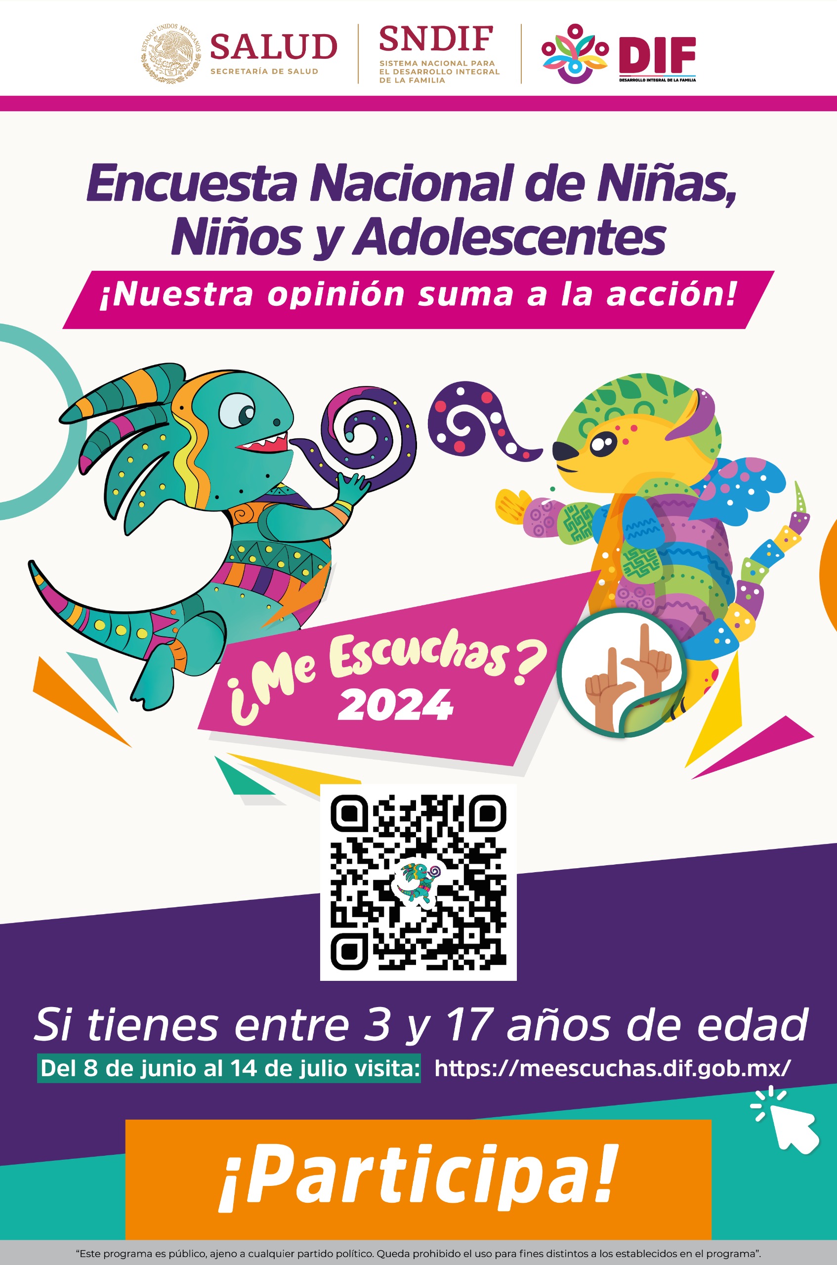 Invitan a la niñez y adolescencia a participar en la Consulta Nacional ¿Me escuchas? 2024