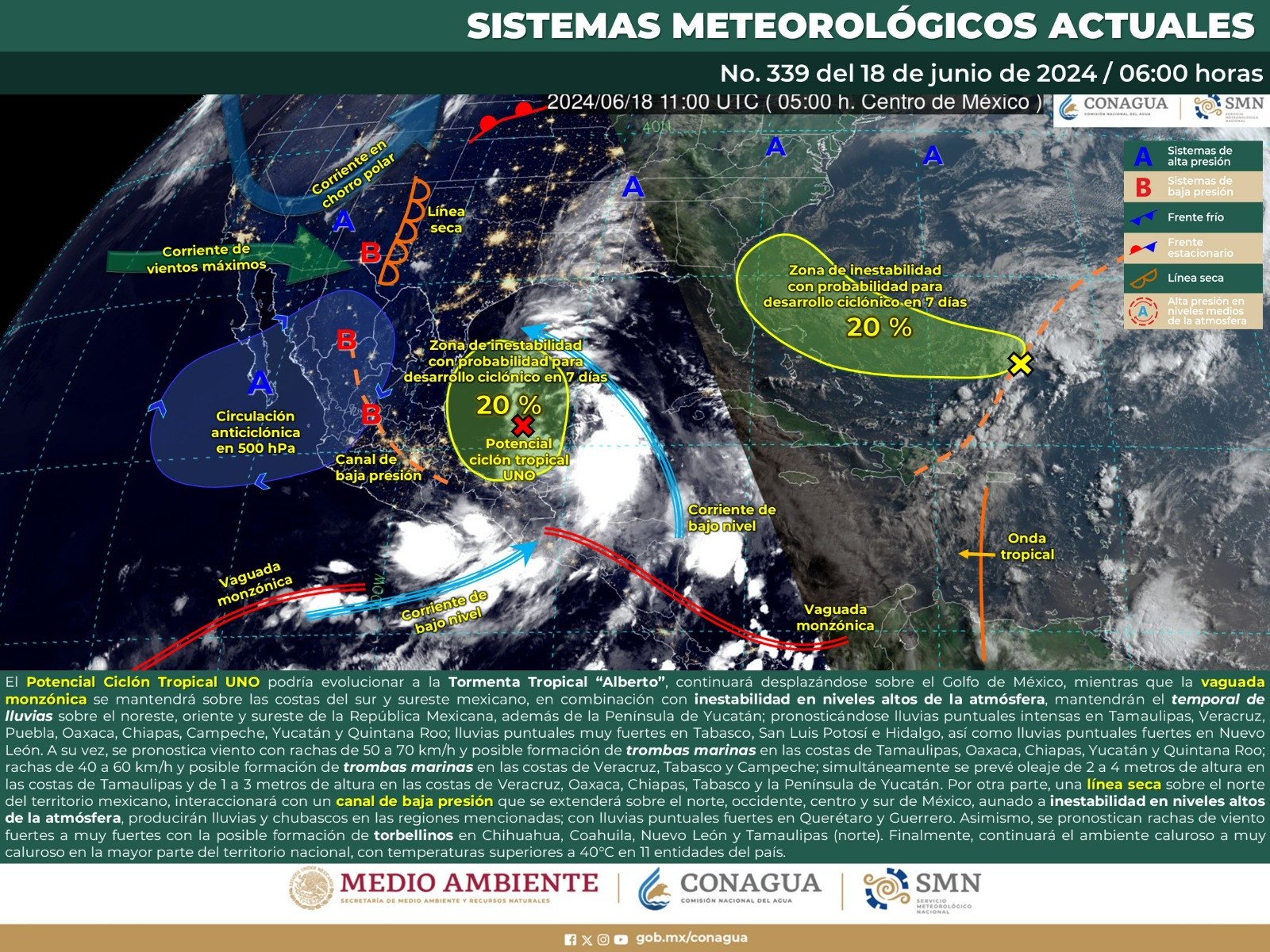 Continuará el temporal de lluvias sobre el estado de Oaxaca