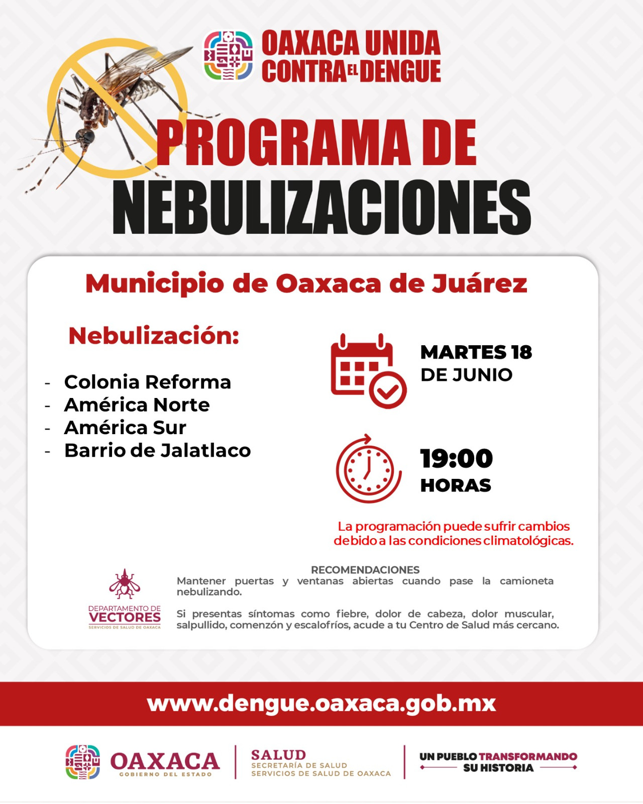 Continúa nebulización en colonias con mayor incidencia de dengue