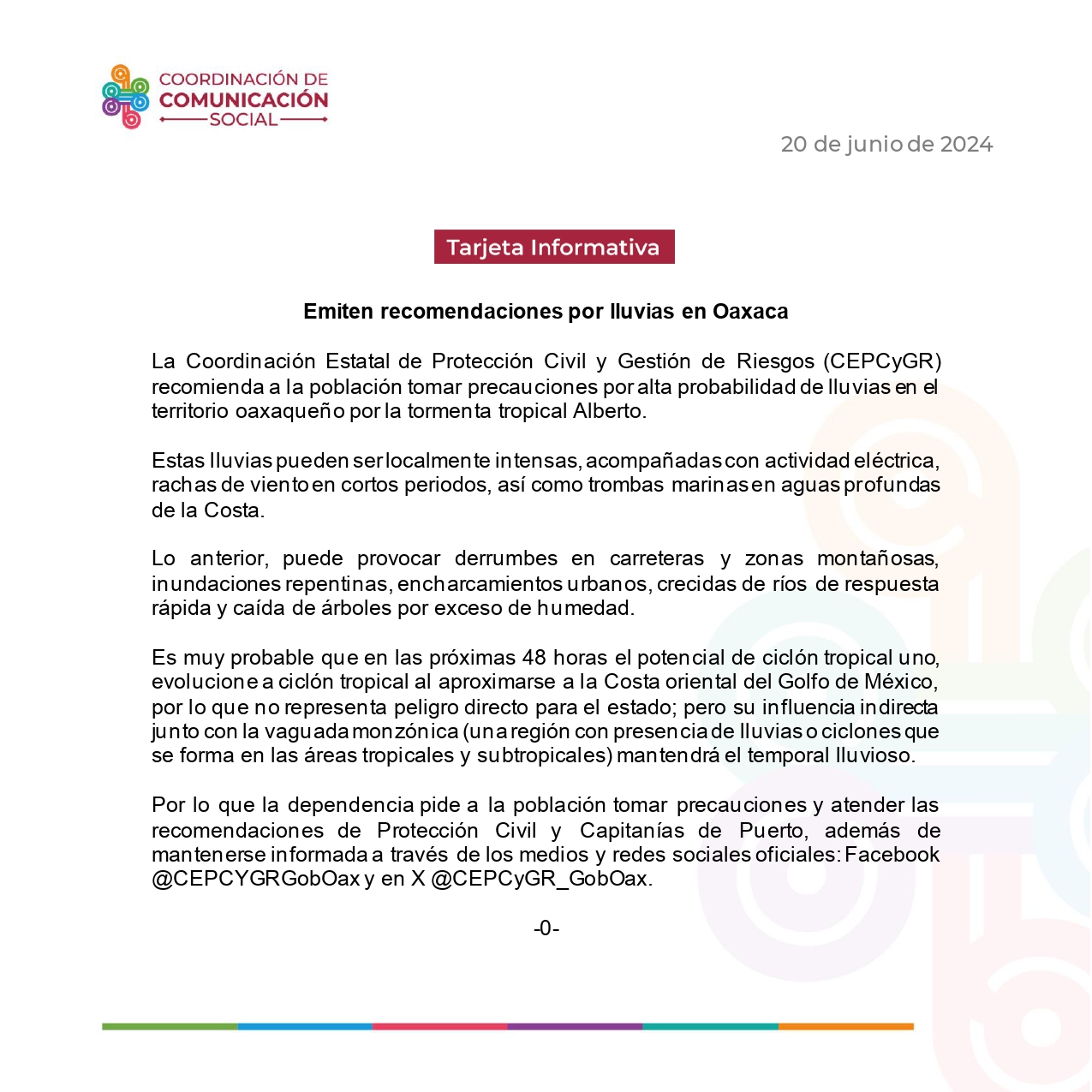 Emiten recomendaciones por lluvias en Oaxaca