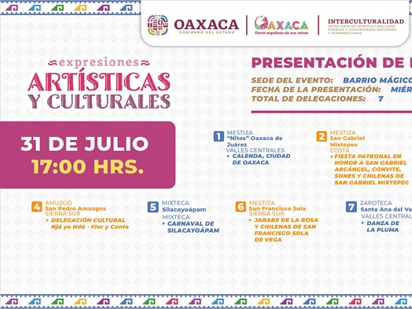 Anuncian delegaciones que participarán en Expresiones Artísticas y Culturales 2024