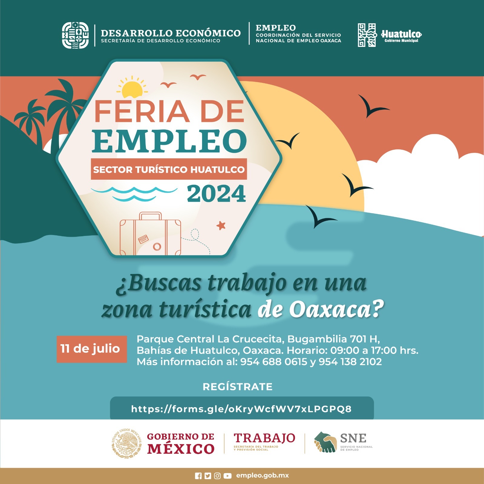 Invitan a la Feria de Empleo Sector Turístico Huatulco 2024