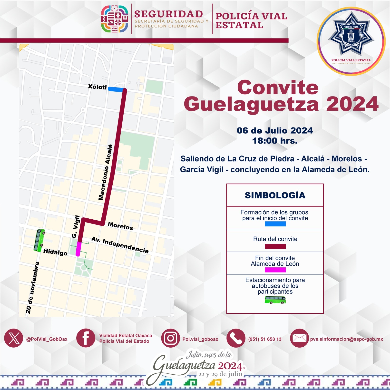 Activarán dispositivo de Seguridad Vial para el Primer Convite de Guelaguetza 2024