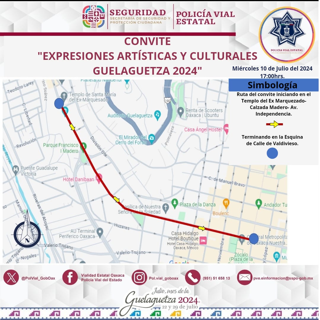 Desplegará Policía Vial dispositivo durante Convite de Expresiones Artísticas y Culturales