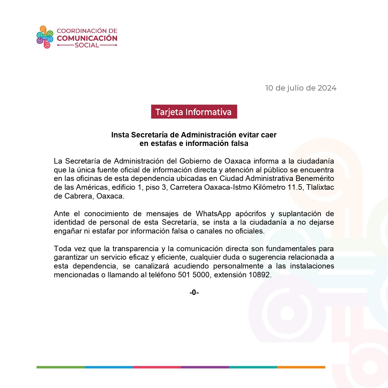 Insta Secretaría de Administración evitar caer en estafas e información falsa